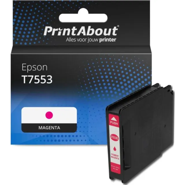 PrintAbout huismerk Inktcartridge T7553 Magenta geschikt voor Epson
