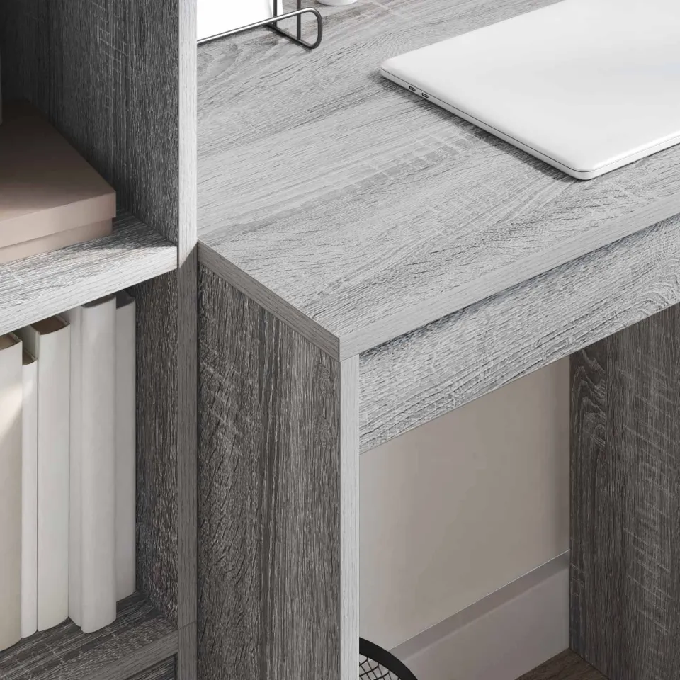 vidaXL Bureau Grijs Sonoma 115,5 x 50 x 127 cm 2 st, foto 3
