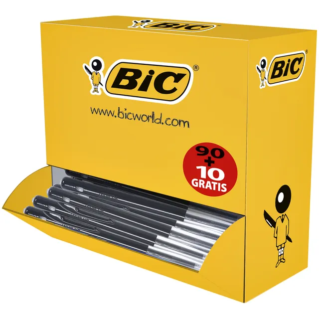 Bic Balpen Bic M10 medium zwart doos à 90+10 gratis