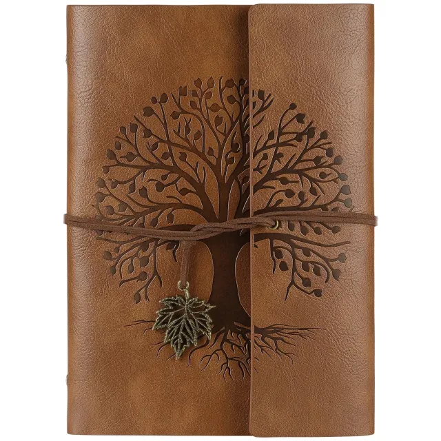 Famanu Navulbaar A5 notitieboek met vintage uitstraling, gelinieerd en gestippeld, ideaal voor ontwerpen, herinneringen en creatieve notities, 80 vellen van kraftpapier ZWART
