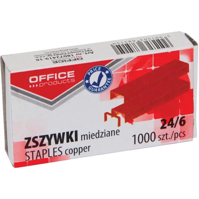 Office Products nietjes 24-6, verkoperd, doos van 1000 stuks
