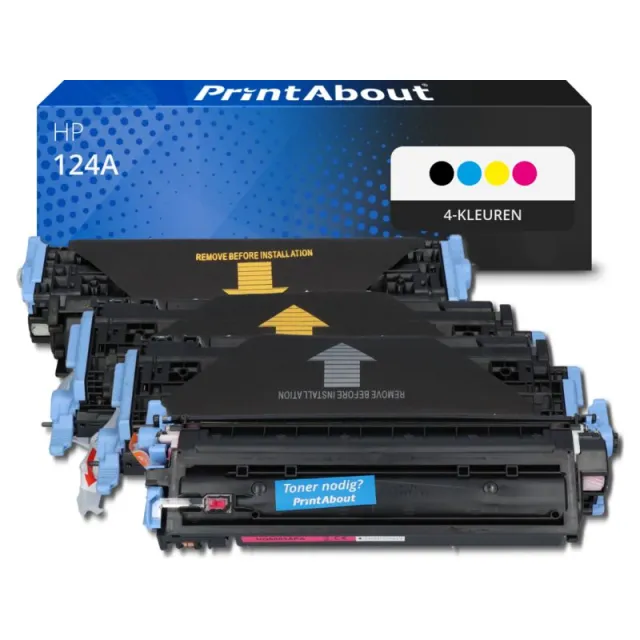 PrintAbout huismerk Toner 124A (Q6000A) 4-kleuren Multipack Geschikt voor HP