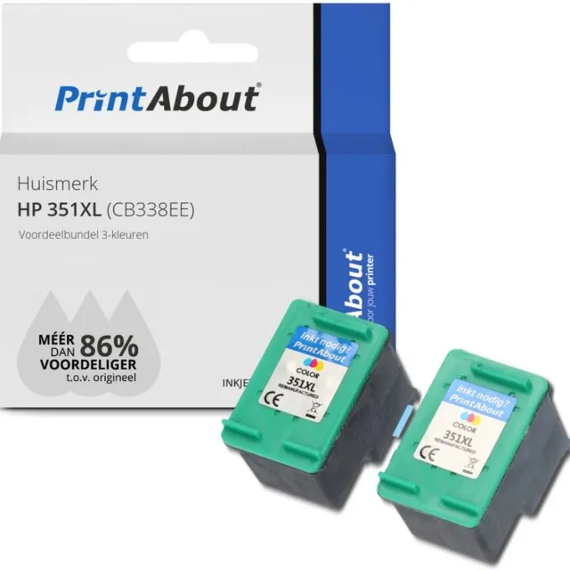 PrintAbout Inktcartridge / Alternatief voor de HP CB338EE (nr 351XL) / 3 Kleuren 3-kleuren