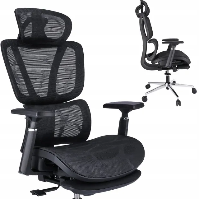 Jumi NEOVA fauteuil met voetenbankje zwart