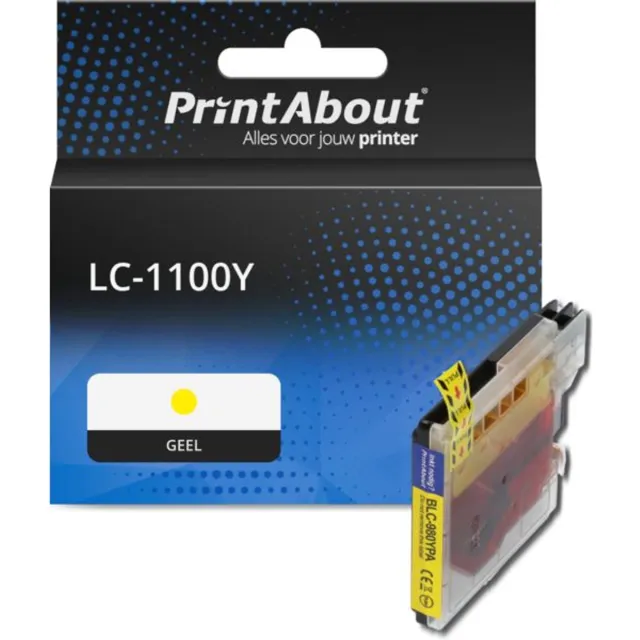 PrintAbout huismerk Inktcartridge LC-1100Y Geel geschikt voor Brother