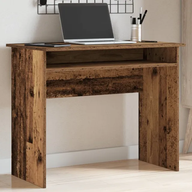 vidaXL Bureau 90x50x74 cm bewerkt hout oud houtkleurig bruin, foto 2