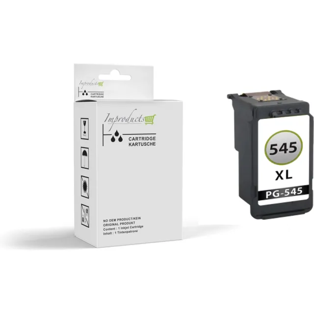 Improducts Zwart huismerk inkt cartridge voor Canon PG-545XL / PG 545 / 545XL / PG545XL / PG545 voor IP2850 MG2440 MG2450 MG2455 MG2540 MG2550 MG2555 MG2950 MG3050 MG3051 MG3052 MG3053 MX494 MX495 TR4550 TS3150 TS3350 XL cartridge ZWART