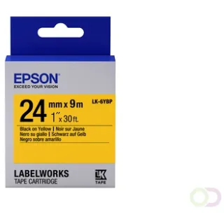 Epson Pastel Tape - LK-6YBP Pastel Blk/Yell 24/9 (C53S656005)