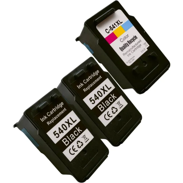 KATRIZ huismerk inkt geschikt voor Canon 2xPG540XL(22ml) + 1x CL541XL(20ml) - 3 stuks |Geschikt printer Canon PIXMA MG2150/MG2155/MG2250/MG3100/MG3150/MG3155/MG3200/ MG3250/MG3255/MG3500/MG3540/MG3550/ MG3600series/MG3650seires/MG4150/MG4200 Zwart & Kleur
