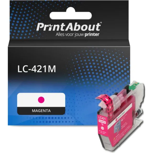 PrintAbout Huismerk Brother LC-421M Inktcartridge Magenta