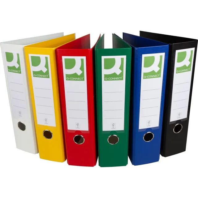 Q-CONNECT ordner, voor ft A4, volledig uit PP, rug van 8 cm, geassorteerde kleuren blauw