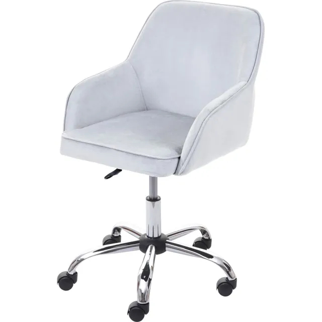 MCW Bureaustoel MCW-F82, bureaustoel directiedraaistoel, retro design fluweel ~ grijs