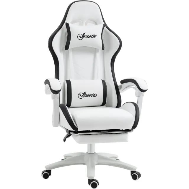 Vinsetto Gaming Chair - Synthetische bekleding - 65x65x129cm - Zwart Wit