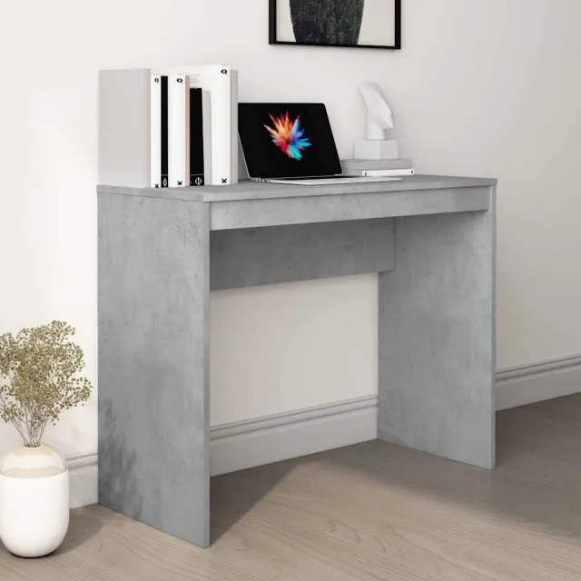 vidaXL Bureau 90x40x72 cm bewerkt hout betongrijs grijs, foto 2