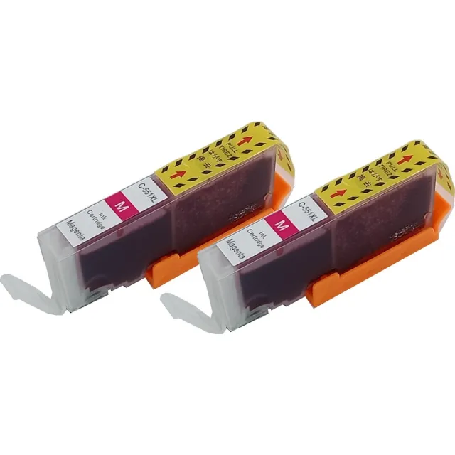 KATRIZ huismerk inkt voor|Canon CLI-551M XL |15ml | ( 2stuks) - Met chip Magenta