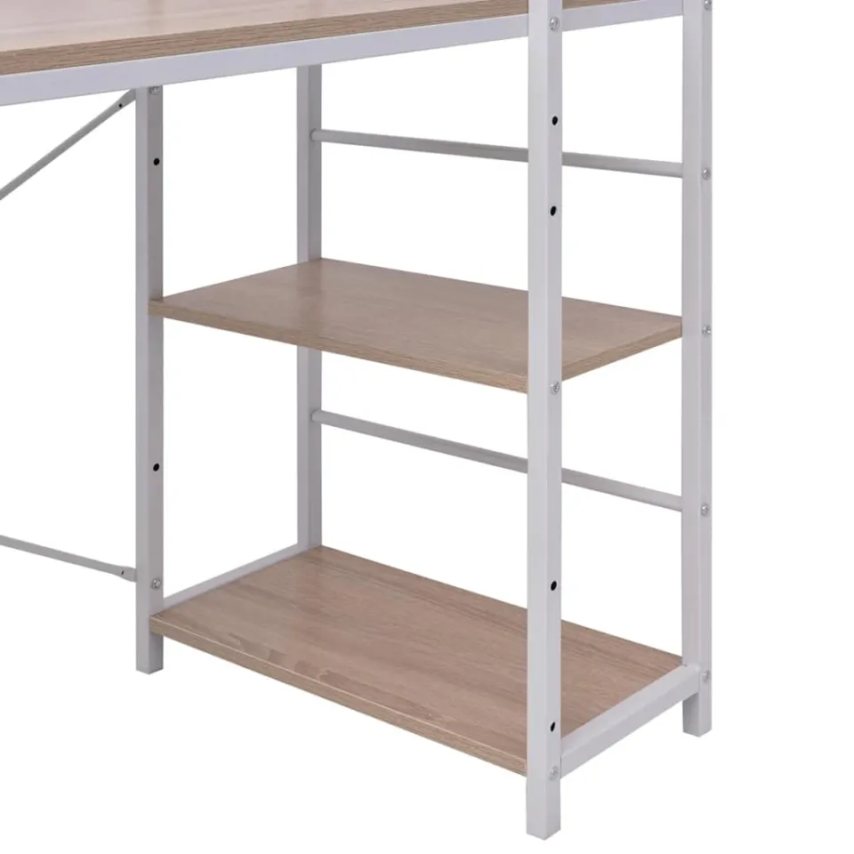 vidaXL Bureau met boekenkast 4-laags eikenkleurig, foto 3