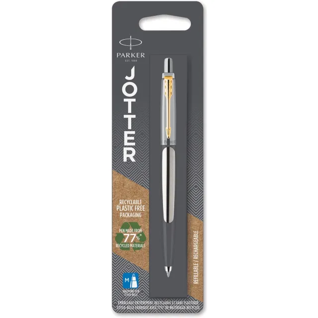 Parker Jotter balpen Stainless Steel GT, op blister blauw