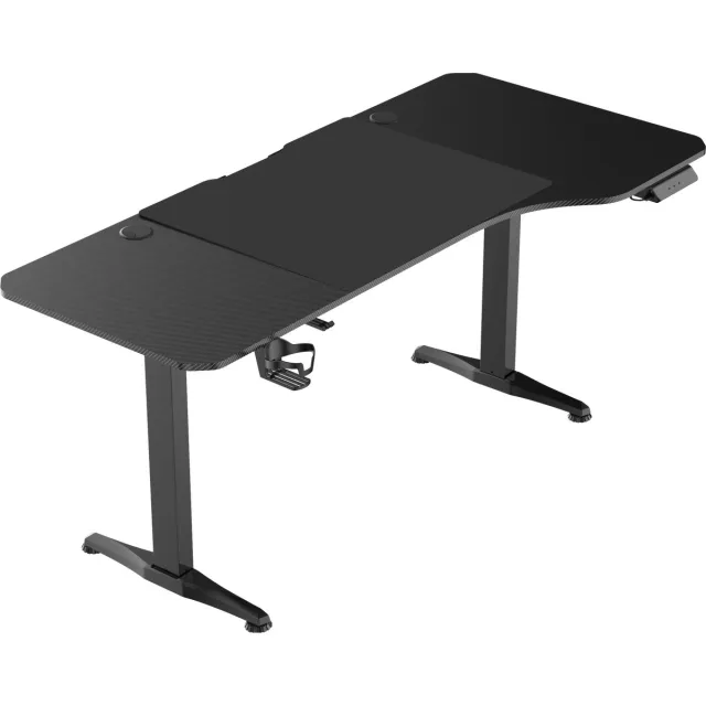 VDD Gaming Bureau - Game Desk - Zit Sta Bureau - Elektrisch in Hoogte Verstelbaar - Zit-sta Bureau - Game Bureau - Gaming Desk - Computer Tafel - 160 x 75 cm - Zwarte - Maximale hoogte 117 cm Zwart-R