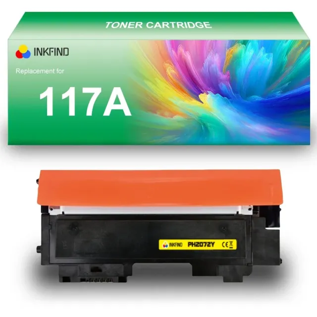 INKFIND 117A (W2072A) Geel tonercartridge compatibel met HP 117A W2072A Geel - 1-pack Geel Geel x 1