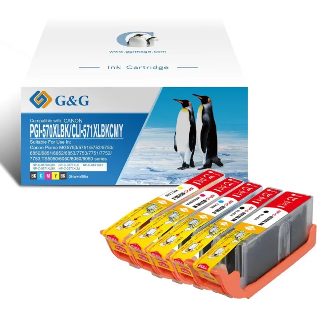 G&G Canon PGI-570/CLI-571 XL - Huismerk Inktcartridge - Zwart / Cyaan / Magenta / Geel