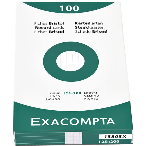 Exacompta Systeemkaart Exacompta 125x200mm lijn wit 100 stuks