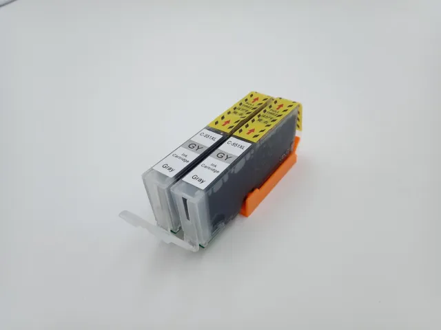 KATRIZ huismerk inkt voor|Canon CLI-551GY XL |15ml | ( 2stuks) - Met chip Grijs