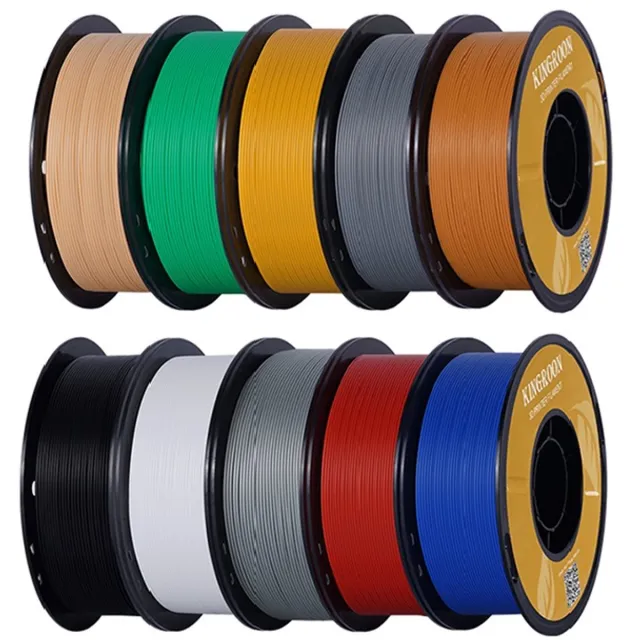 Kingroon PLA 3D-Drucker Filament 1,75 mm – 10 kg – 10 Rollen van 1 kg – Mixkleuren – Hoogwaardig FDM/FFF 3D Printer Filament PLA - 10kg - Multicolor
