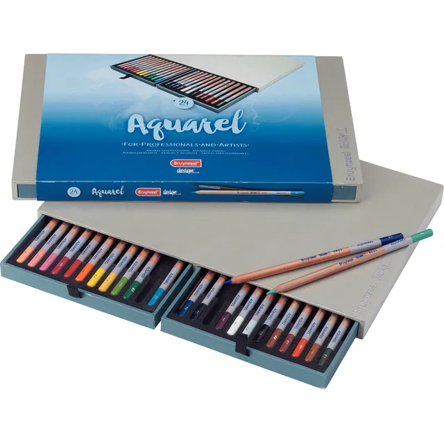 Bruynzeel Kleurpotloden Bruynzeel Design met luxe bewaardoos aquarel ass 24st