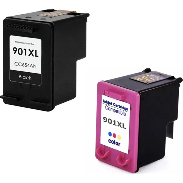 inkmaster Premium Huismerk Multipack HP 901 XL Zwart + Drie kleuren met chip Grote inhoud 22 ML voor HP OfficeJet: J 4500 J 4524 J 4435 / J 4540 / 4550 J / J 4580 / J 4600 / J 4624 / J 4660 / J 4680