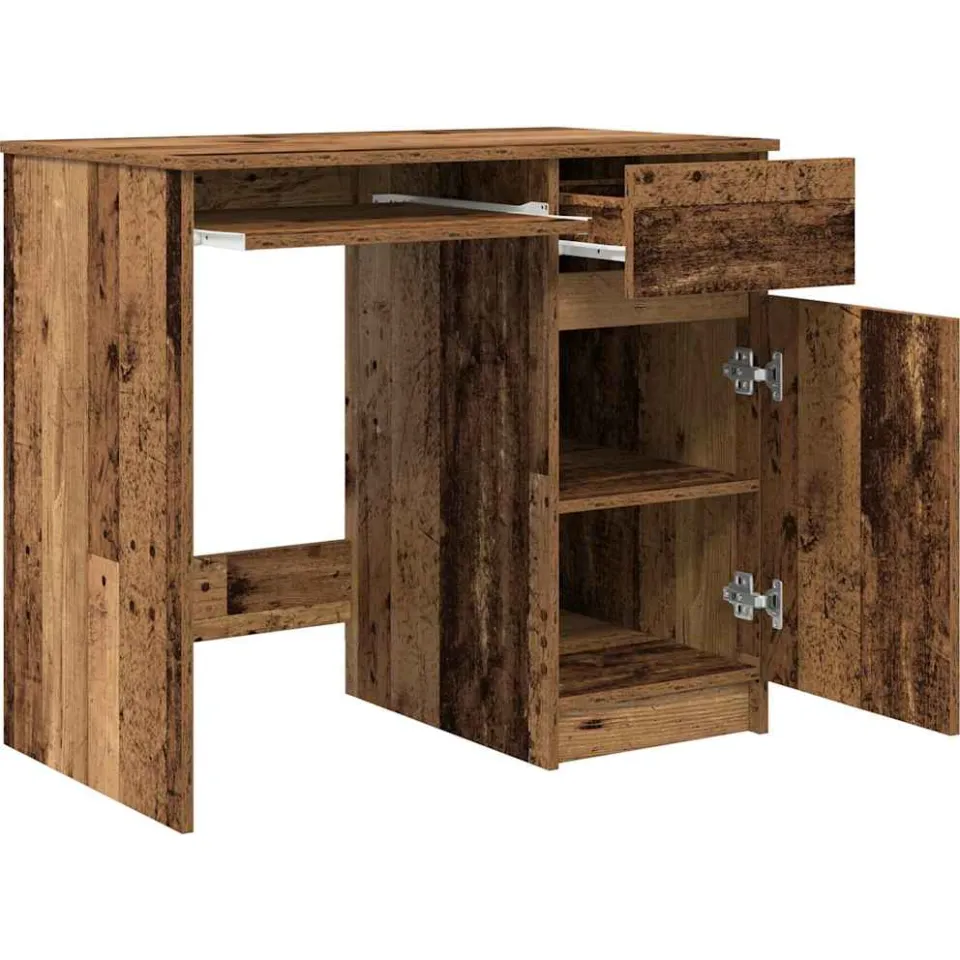 vidaXL Bureau 86x49x76 cm spaanplaat oud hout bruin, foto 4