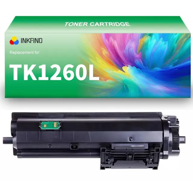 INKFIND TK-1260L Zwart tonercartridge compatibel met Kyocera TK1260 TK-1260 L (14000 pages) Zwart geschikt voor Kyocera ECOSYS PA4000x/wx - 1-pack Zwart XL Zwart x 1