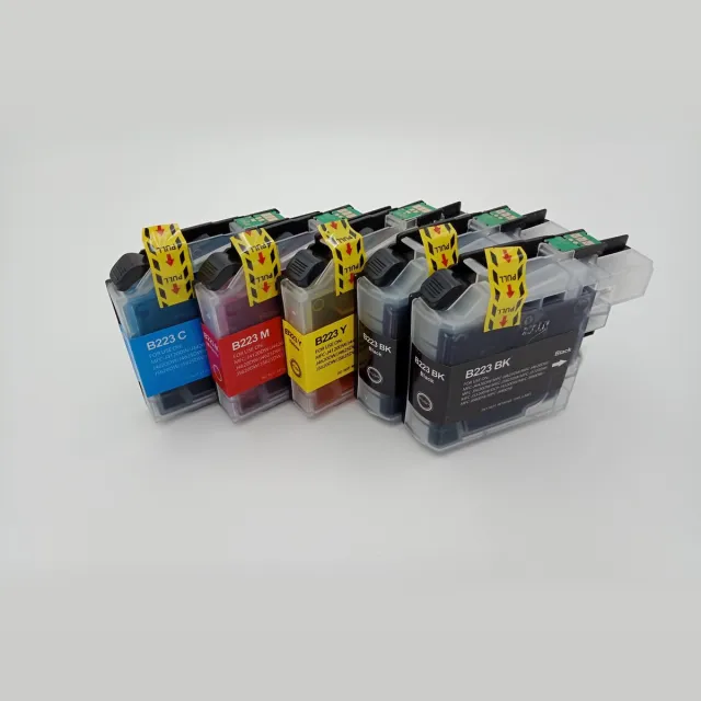 KATRIZ huismerk inkt voor Brother 2x LC223XL BK + LC223XL C+ LC223XL M+ LC223XL Y (5stuks) Zwart, Cyaan Magenta, Geel