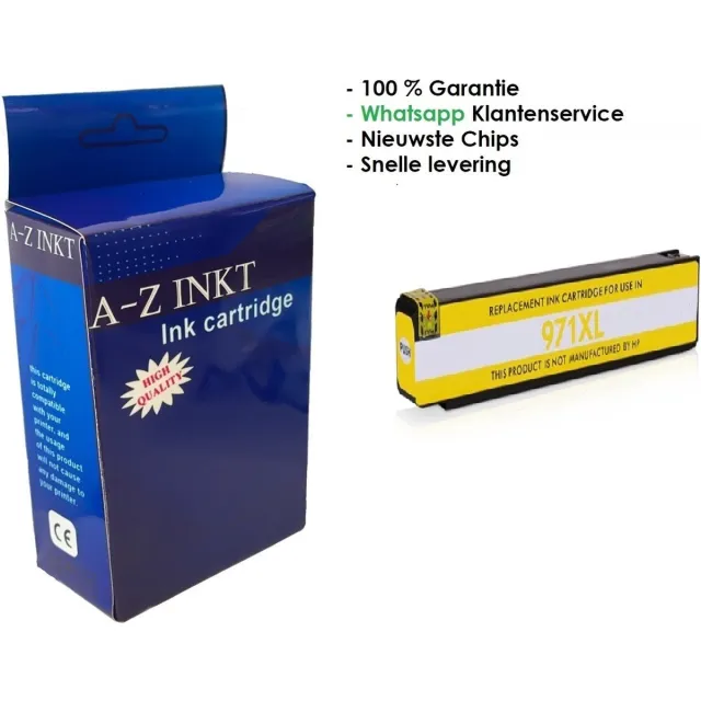 AtotZinkt Premium inkt cartridge voor HP 971 XL Y Geel voor HP OfficeJet Pro X451DN, Pro X451DW, Pro X476DN MFP, Pro X476DW MFP, Pro X551DW MFP, Pro X576DW MFP