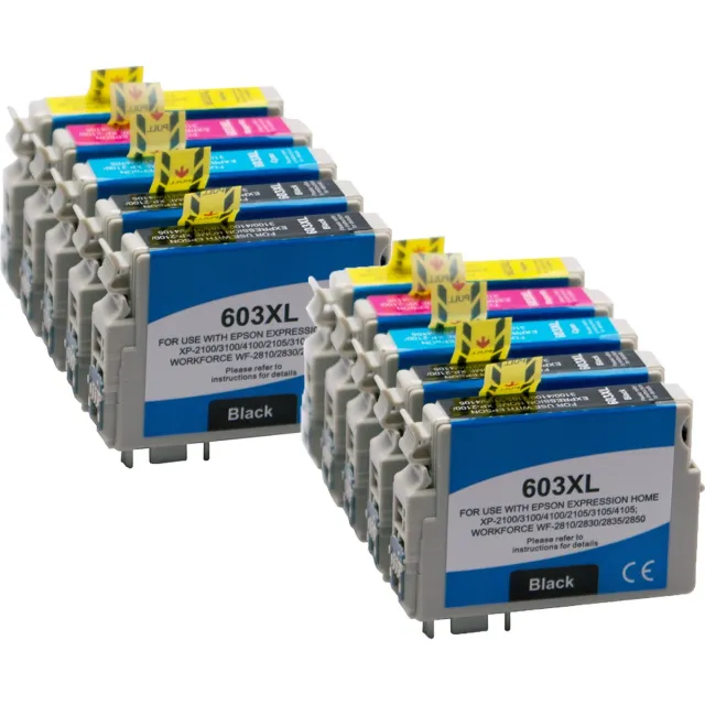 ABC Set 10x ABC huismerk inkt cartridge geschikt voor Epson 603XL Epson Expression Home XP-2100 Epson Expression Home XP-2105 Epson Expression Home XP-3100 Epson Expression Home XP-3105 Epso Set 10 stuks