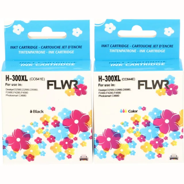 FLWR Inktcartridge / 300XL 2-Pack / Zwart en Kleur - geschikt voor HP