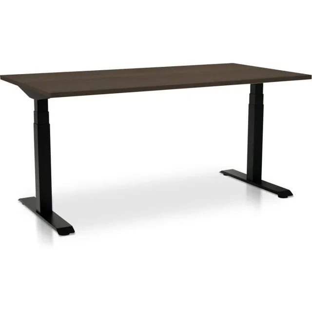 Multi Ratio Zit-sta bureau elektrisch verstelbaar - MRC PRO-L 2.0 NEN-EN 527 | 180 x 80 cm | frame zwart - blad bruin eiken | memory functie met 4 standen | 150kg draagvermogen Zwart frame