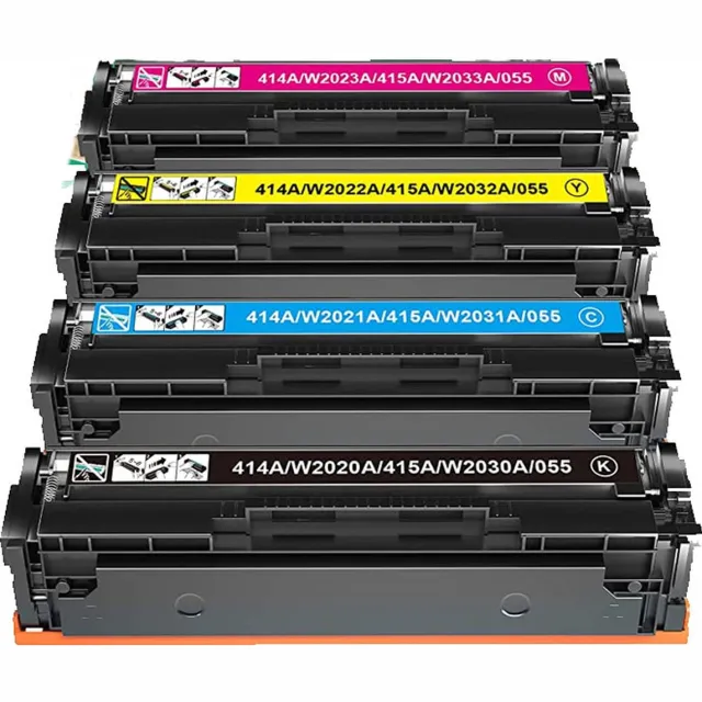 Inktkenners Toners Geschikt voor HP 415X (met chip) | Multipack van 4 stuks Geschikt voor HP Color Laserjet Pro MFP M454DN, M454DW, M454NW, M454FW, M479DN, M479DW, M479FDN, M479FDW en M479FNW zwart, cyaan, magenta, geel