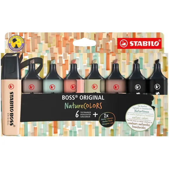 Stabilo Markeerstift STABILO Boss 70/8 nature colors etui à 8 stuks