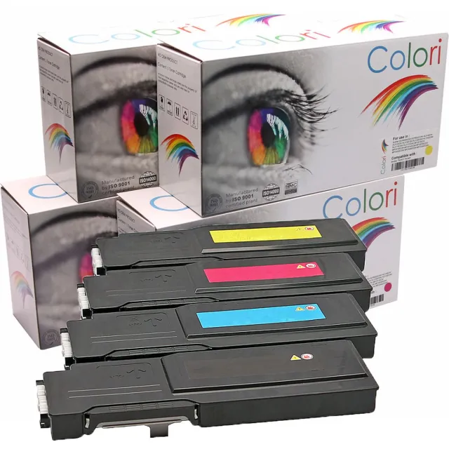 Colori Set 4x Colori huismerk toner geschikt voor Dell C2660 C2660d C2660dn C2665 C2665d C2665dn C2665dnf Set 4 kleuren