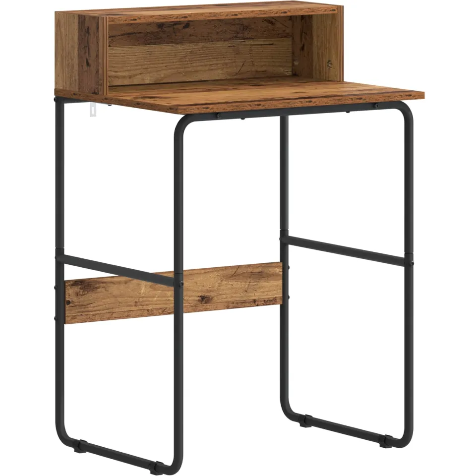 vidaXL Bureau met opbergruimte Oud hout 60 x 50 x 91 cm bruin, foto 3