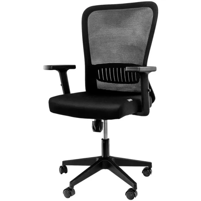 FURVERO Norma Serie - Bureaustoel - Met hoofdsteun - Verstelbare armleuningen - Ergonomisch ontwerp zwart