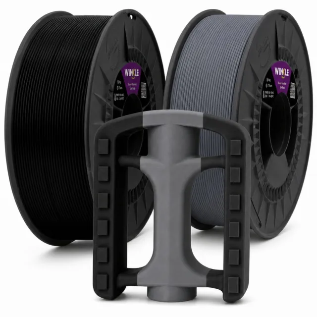 Winkle ASA 3D Filament - Filament voor 3D printer - Hoge Nauwkeurigheid - Zwart/Grijs - Ø 1,75 mm - 2x1 kg