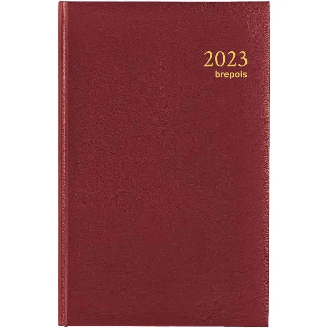Brepols Agenda 2027 Brepols Saturnus Luxe 1dag/1pagina bordeaux wit