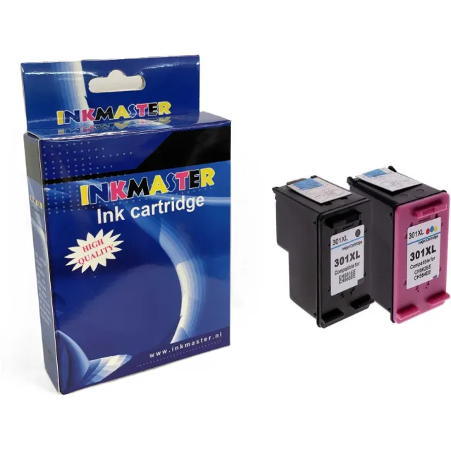 inkmaster premium huismerk XXL Cartidge multipack voor HP 301XL BLack en Color (CH564EE) 301 XL voor Officejet 4630, 4632, 4635, 4636(SE), Envy 4500(E), 4502, 4503, 4504, 4507, 4508, 5530, 5532, 5534, Deskjet 3050, 3000, 2549, 2547
