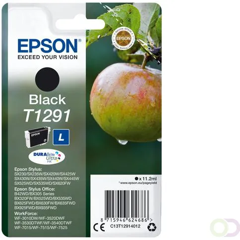 Epson Apple Singlepack Black T1291 DURABrite Ultra Ink (C13T12914022) Zwart