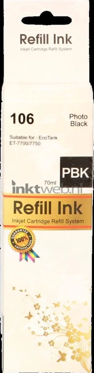 FLWR Inktfles / 106 Ecotank / Foto Zwart - Geschikt voor Epson