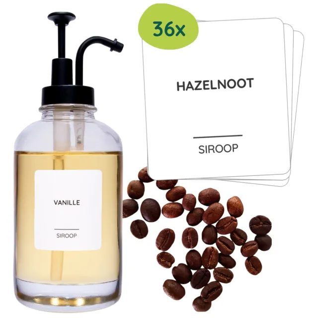 XIVADA Labelset voor siropen en koffie - Wit
