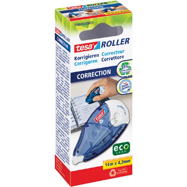 Tesa Correctietape tesa® ecoLogo® 4,2mmx14m navulbaar hangdoosje