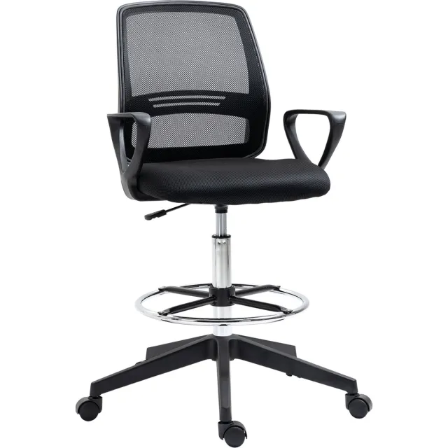 Vinscetto Vinsetto bureaustoel - ademend - 360° draaibaar - robuust frame Zwart