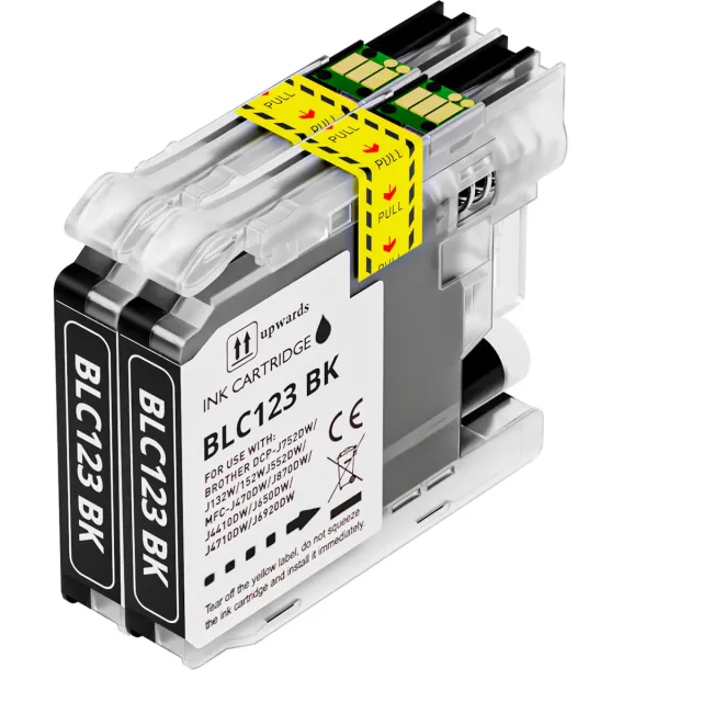 Boxstuff inkt geschikt voor Brother LC123 - 2x Zwart - Compatibel met Brother DCP-J132W / DCP-J152W / DCP-J552DW / DCP-J752DW / MFC-J4410DW / MFC-J4510DW / MFC-J4610DW / MFC-J470DW / MFC-J4710DW / MFC-J650DW / MFC-J6520DW Zwart x 2